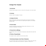 Create a Winning Business Strategy: Free Strategic Plan Template example document template
