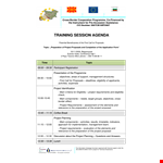 Training Session Agenda example document template