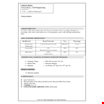 Engineering Fresher Resume Format example document template