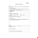 Accident Report | Incident & Injury Incident Form example document template