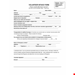 Volunteer Intake Form Template example document template