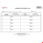 Leadership Development Plan example document template