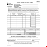 Travel Reimbursement Form Template example document template