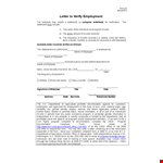 Professional Letter Of Employment Verification example document template