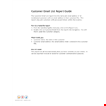 Generate Your Customer Email List Template for Easy Email Management example document template