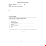 Standard Construction example document template