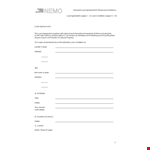 Loan Agreement Template for Borrower and Lender example document template 