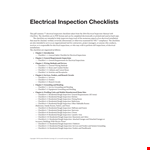 Electrical Inspection Checklist example document template