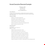 Nurse Executive Resume Sample example document template 