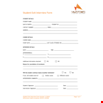 Student Exit Interview Form example document template