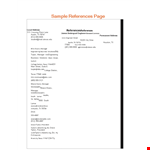 Reference Page Template for Manager in Texas - Tipton & Turpin example document template 