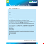 Counter Offer Letter of Employment for a Position Offer example document template