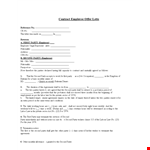 Contract Employee Offer Letter example document template 