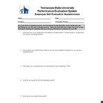 Employee Self Evaluation Sample example document template