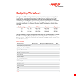 Free Home Budgeting Worksheet example document template