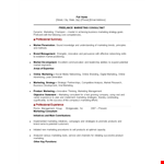 Freelance Marketing Consultant Resume example document template 