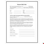 Legal Equipment Bill Of Sale example document template 