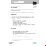 Field Work Application Letter example document template