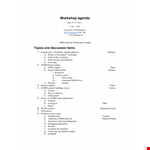 Team Buildingworkshop Agenda example document template