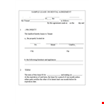 Sample Lease of Rental Agreement example document template 