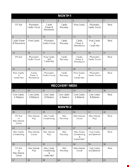 Printable Workout Calendar Example