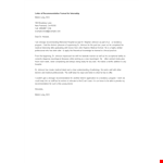 Letter Of Recommendation Format For Internship example document template 