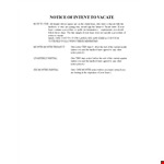 Notice Of Intent To Vacate example document template 