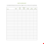 Monthly Debt Snowball Spreadsheet to Track and Pay Loans example document template