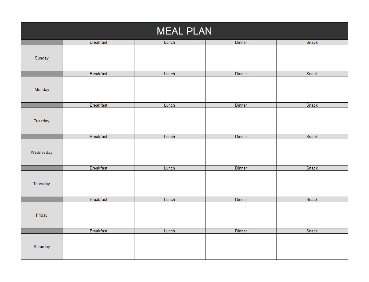 Best Meal Plan Template