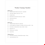 Complete House Cleaning Checklist - Keep Your Home Bright & Dust-Free example document template