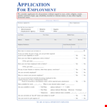 Example Format Employment Application Template Free Download example document template