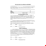 Download Hold Harmless Agreement Template for Participant Release and Protection, Signed and Above example document template