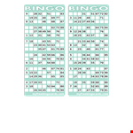 Free Blank Printable Bingo Card example document template 