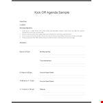 Kick Off Agenda Sample Us Letter example document template 