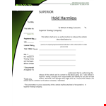 Download Hold Harmless Agreement Template for Company Vehicle Release | Superior Towing example document template