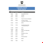 Training Agenda example document template