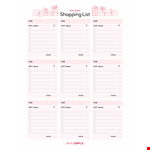 Shop Smarter with Our Grocery List Template  example document template