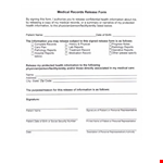 Medical Records Release Form Template example document template