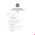 Executive Board Meeting Agenda Template example document template