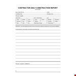 Construction Daily Construction Report example document template