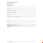 Credit Card Request Form Template - Simplify Purchase and Credit Requests example document template