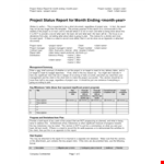 Monthly Project Status Report example document template