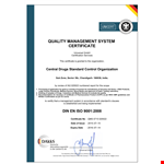 Get Certified with our Quality Management System Certificate example document template