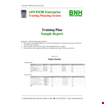 Training Plan Report example document template