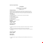 Retail Sales Consultant Resume example document template 