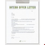 Paid Internship Offer Letter Template example document template