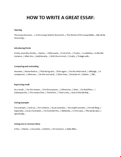 Analytical Essay Format