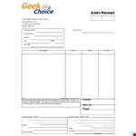 Computer Sales Receipt Template - Easily Track Client Services | Perfect for Computer Geeks example document template