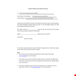 Notice of Termination of Tenancy - Example, for Landlord to Insert Tenant's Details example document template