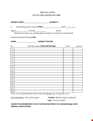 Medical Receipt Template For Doctors Supplies Equipment Incident